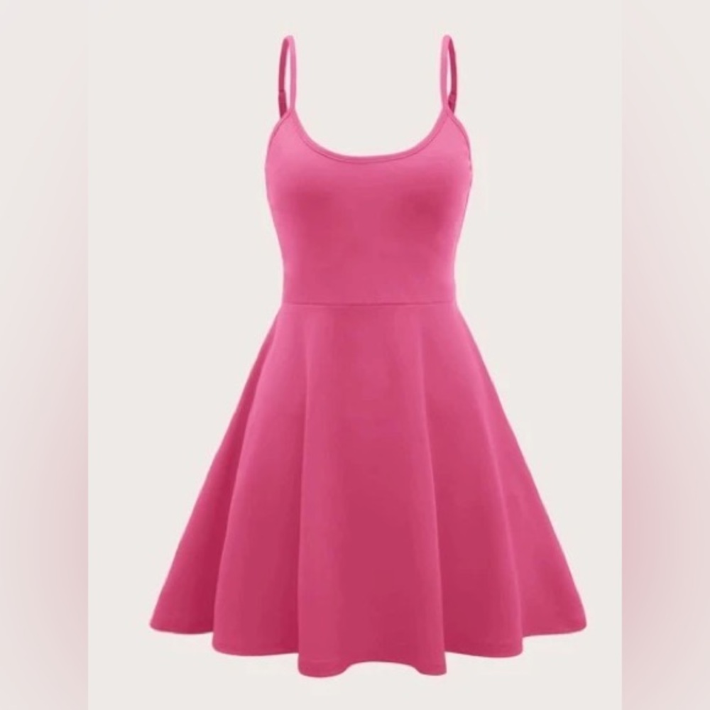 SHEIN EZwear Solid Flare Hem Cami Dress